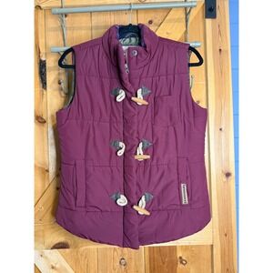 Legendary Whitetails Womens Vest Puffer Quilted Toggle Front Burgundy Small‎